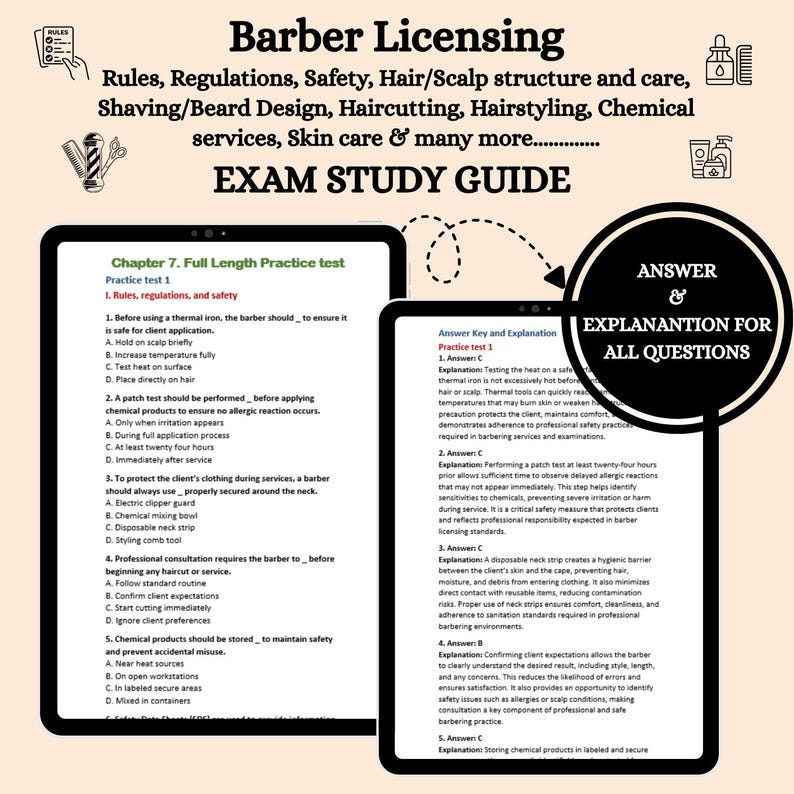 Barber Review 2026 | Barber Licensing Exam Study | Barber Exam Review ...