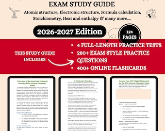 Livro de Revisão de Química Geral da ACS 2026 | Guia de Estudos de Química Geral da ACS | Questões do Exame de Química Geral da ACS | Guia de Estudos para o Exame da ACS
