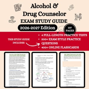 Revisión ADC 2026 / Consejería sobre alcoholismo / Examen ADC / Alcohol y drogas / Guía de estudio ADC / Consejero en alcoholismo / Consejero en drogas / Estudio ADC
