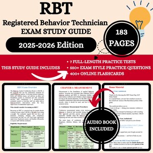 Repaso para el examen RBT 2026 / Examen RBT / Técnico en Comportamiento Registrado / Guía de estudio RBT / Guía de estudio RBT 3.ª edición / RBT