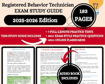 RBT Review 2026 | Registered Behavior Technician Notes | Registered Behavior Tech | Rbt | Registered Behavior Technician | Rbt Study Guide