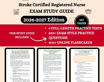 Revisão para o Exame SCRN 2026 | Guia de Estudos SCRN | Exame de Enfermeiro(a) Registrado(a) Certificado(a) em AVC | Flashcards SCRN | Guia de Prática SCRN | Preparação para o Exame SCRN