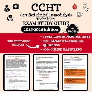 Repaso para el examen Ccht 2026 / Guía de estudio para el examen Ccht / Guía de estudio para técnico en diálisis / Estudio para técnico en diálisis / Examen Ccht / Hemodiálisis / Técnico en diálisis