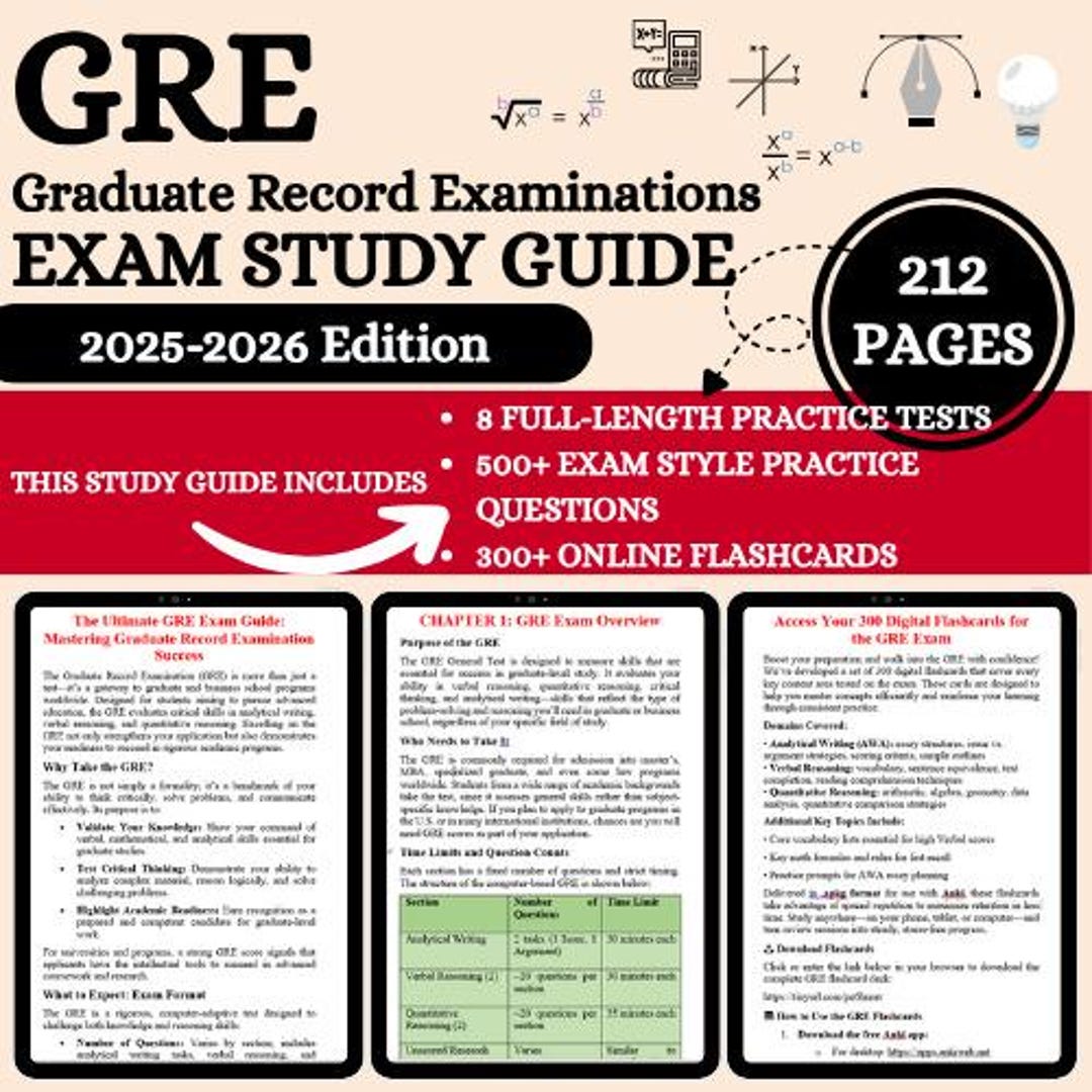 GRE Exam Study Guide 2025-2026 | GRE Test Prep With 8 Full-length ...