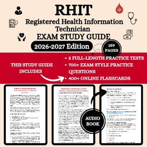 Rhit Review 2026 | Rhit Exam | Rhit Practice Test | Rhit Flashcards | Rhit | Rhit Exam Study Guide | Rhit Hospital Stats | Rhit Study Guide