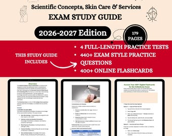 Esthetician Prep 2026 | Esthetician Study Guide | NC Esthetics Study Guide | Esthetician Notes | Esthetician Exam Study Guide | Esthetician