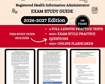 RHIA Exam Review 2026 | Rhia Exam Review Book | Rhia Exam Study Guide | Rhia Exam Notes | Rhia Study Guide | Rhia Exam Prep