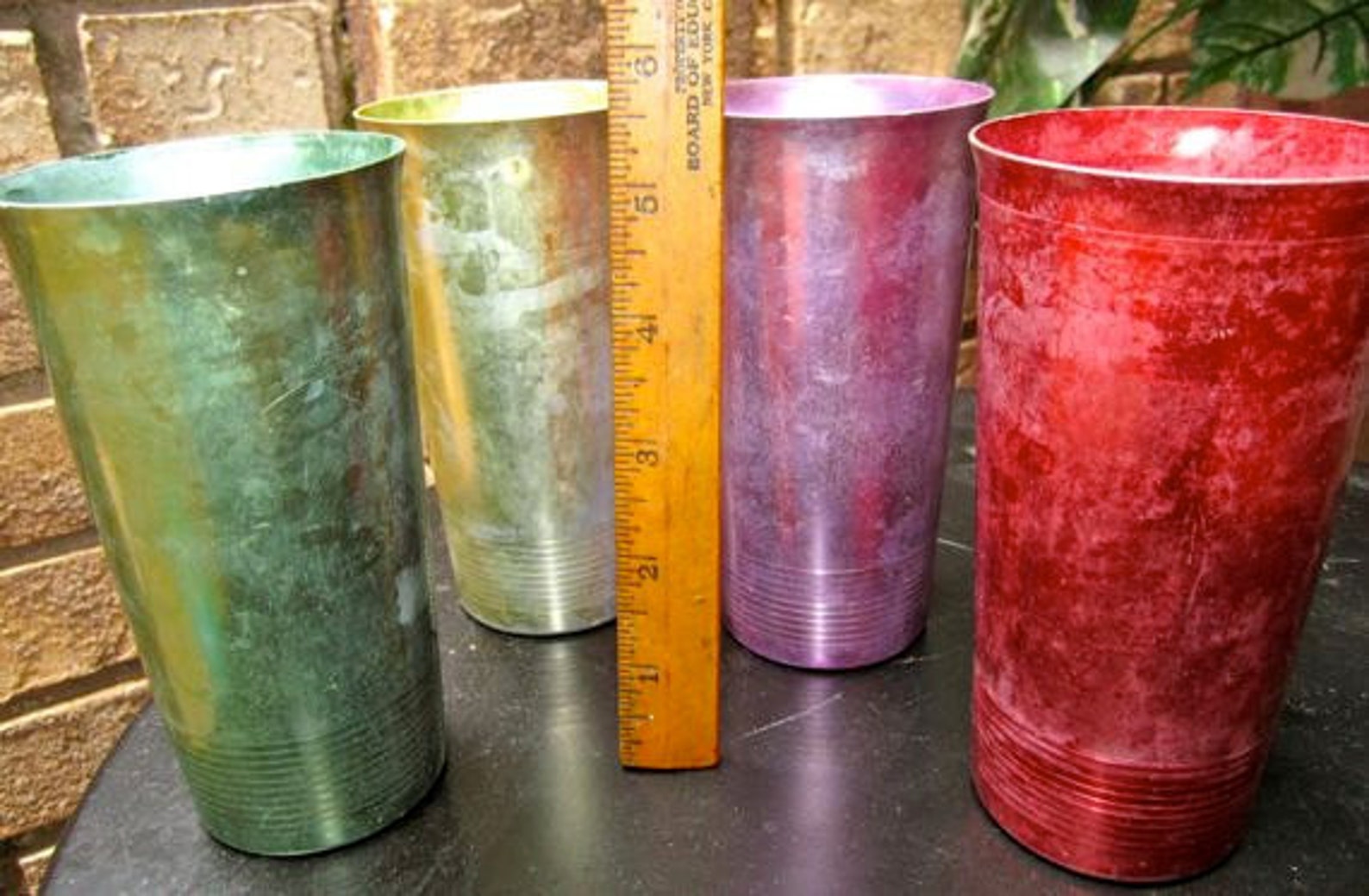 Vintage aluminum drink cups set of four by Hawthorn Etsy