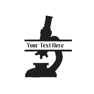 Microscope Monogram Embroidery Design, Science Name Frame Embroidery Pattern, Laboratory Embroidery File, Personalized Scientist Embroidery
