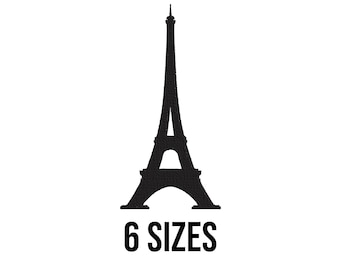 エッフェル塔の刺繍デザイン、パリのシルエット（即時ダウンロード