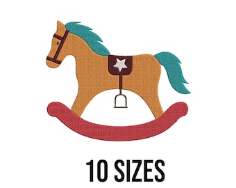 Rocking Horse Embroidery Design - Toy Horse Embroidery Design - Baby Boy Embroidery Design- Horse Machine Embroidery Design Files - 10 Sizes