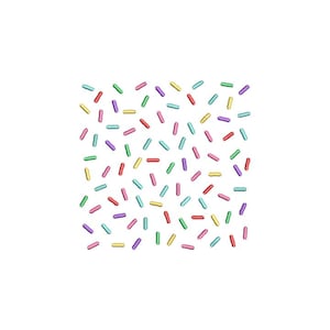 Regenbogen Streusel Stickdatei, Stickmuster, Bunte Streusel, Maschinenstickerei, Candy Sprinkle Stickdatei