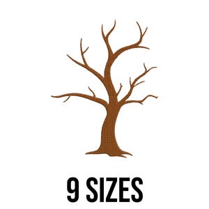 May include: A brown tree illustration with bare branches, set against a white background. The text "9 SIZES" is displayed in bold, black font below the tree. This image is likely for a digital product.