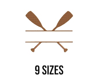 Paddles Embroidery Design - Split Paddles Embroidery Design - Boat Paddles Cross Embroidery Design- Machine Embroidery Design Files -9 Sizes