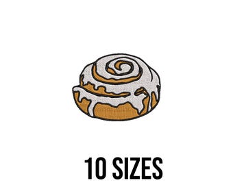 Cinnamon Roll Embroidery Design - Bakery Embroidery Design - Dessert Embroidery Design - Pastry Machine Embroidery Design Files - 10 Sizes