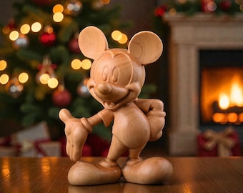 Micky und Minnie Maus Holzfiguren, Disney Geschenk für Disney-Liebhaber Dekor Sammlerstück