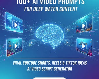 Más de 100 vídeos con IA en aguas profundas / YouTube, TikTok, Reels (descarga digital)