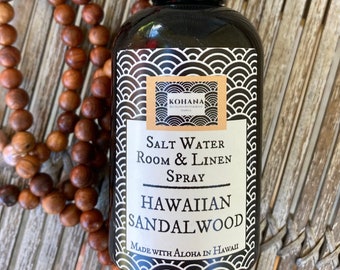 Spray para habitación y ropa de cama con agua salada de sándalo hawaiano HECHO EN HAWÁI