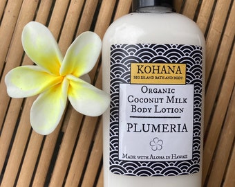 Plumeria Blossom-Organic Coconut Milk Body Lotion-MADE IN HAWAII-Free Shipping