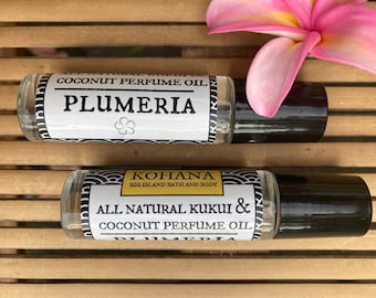 Plumeria-All Natural Kukui & Coconut Perfume Oil-MADE IN HAWAII