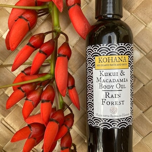 Hawaiian Rainforest-Macadamia Kukui Nut Body Oil-MADE IN HAWAII-Free Shipping