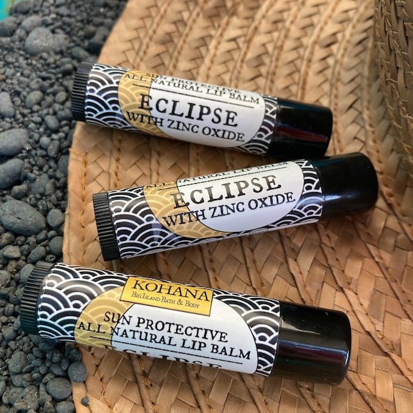 Eclipse Lip Balms with Zinc Oxide-Organic Beeswax-Made in Hawaii