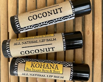 Coconut Lip Balms-Organic Beeswax-Made in Hawaii