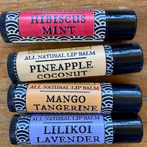 Variety Four Pack Tropical Lip Balm-Organic Ingredients-MADE IN HAWAII