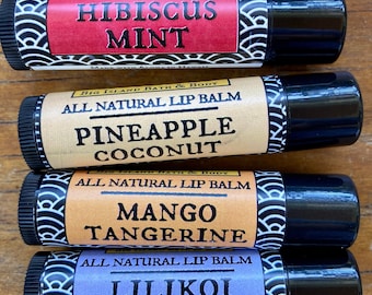 Variety Four Pack Tropical Lip Balm-Organic Ingredients-MADE IN HAWAII