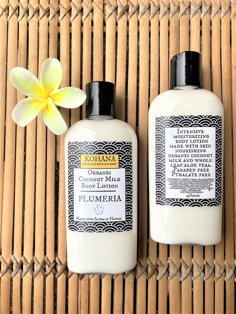 Plumeria Blossom-Organic Coconut Milk Body Lotion-MADE IN HAWAII-Free Shipping image 2