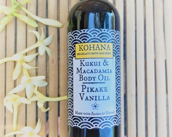 Pikake Vanilla (Jasmine)-Macadamia Kukui Nut Body Oil-MADE IN HAWAII-Free Shipping