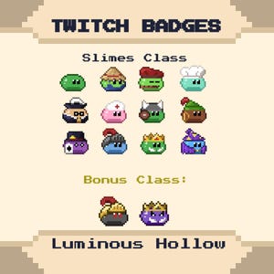 Pixel Slime Class Twitch Sub/Bit Badges (Digital Download)