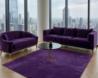 Hand-Tufted Wool Area Rug | Lilac Purple, Custom Size