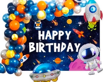 Space Party Balloon Kit | Astronaut & Rocket Foil Balloons | DIY Balloon Garland