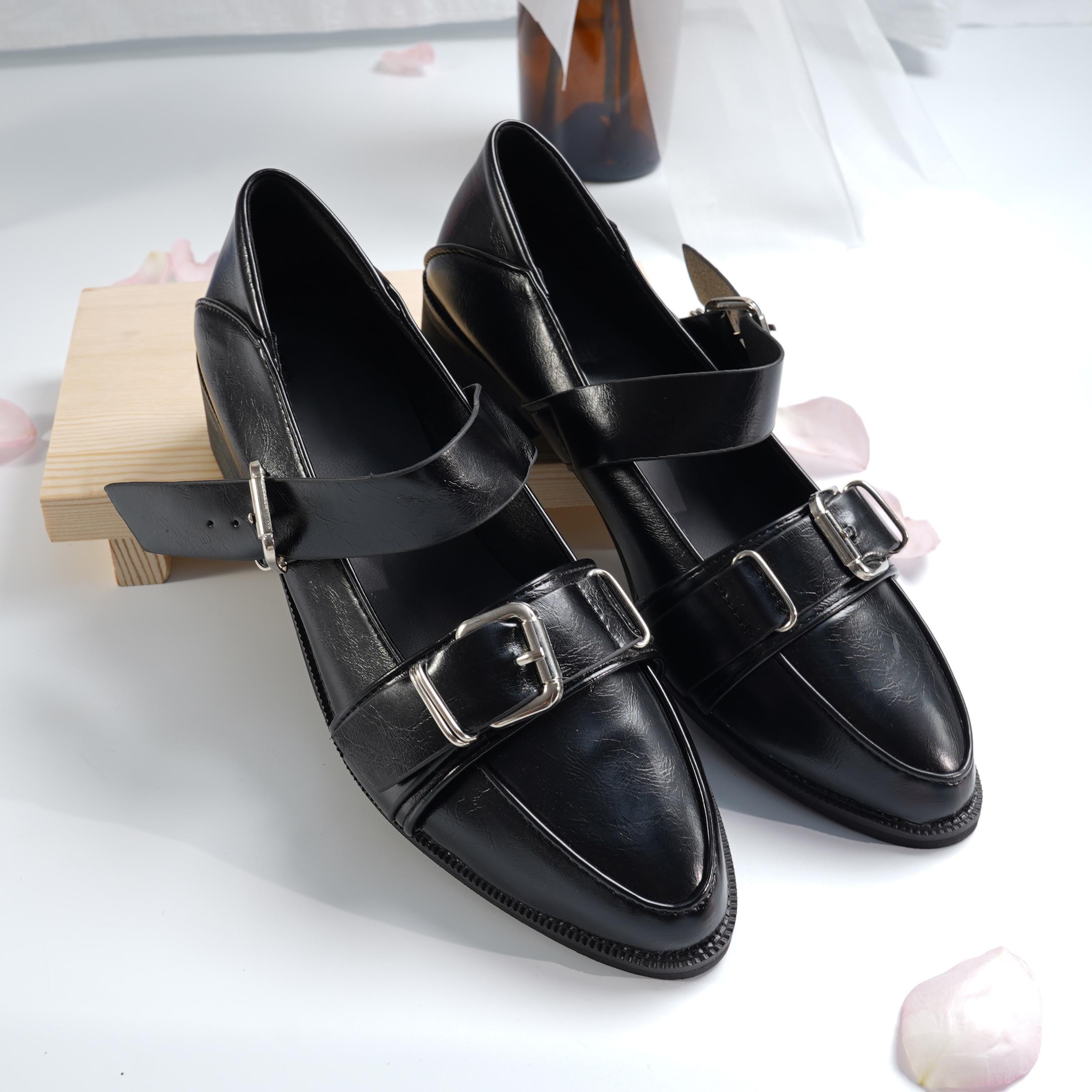 knee length dresses for ladies Ghillie Vintage Lace-Up Shoes (Black) 9 main image 0