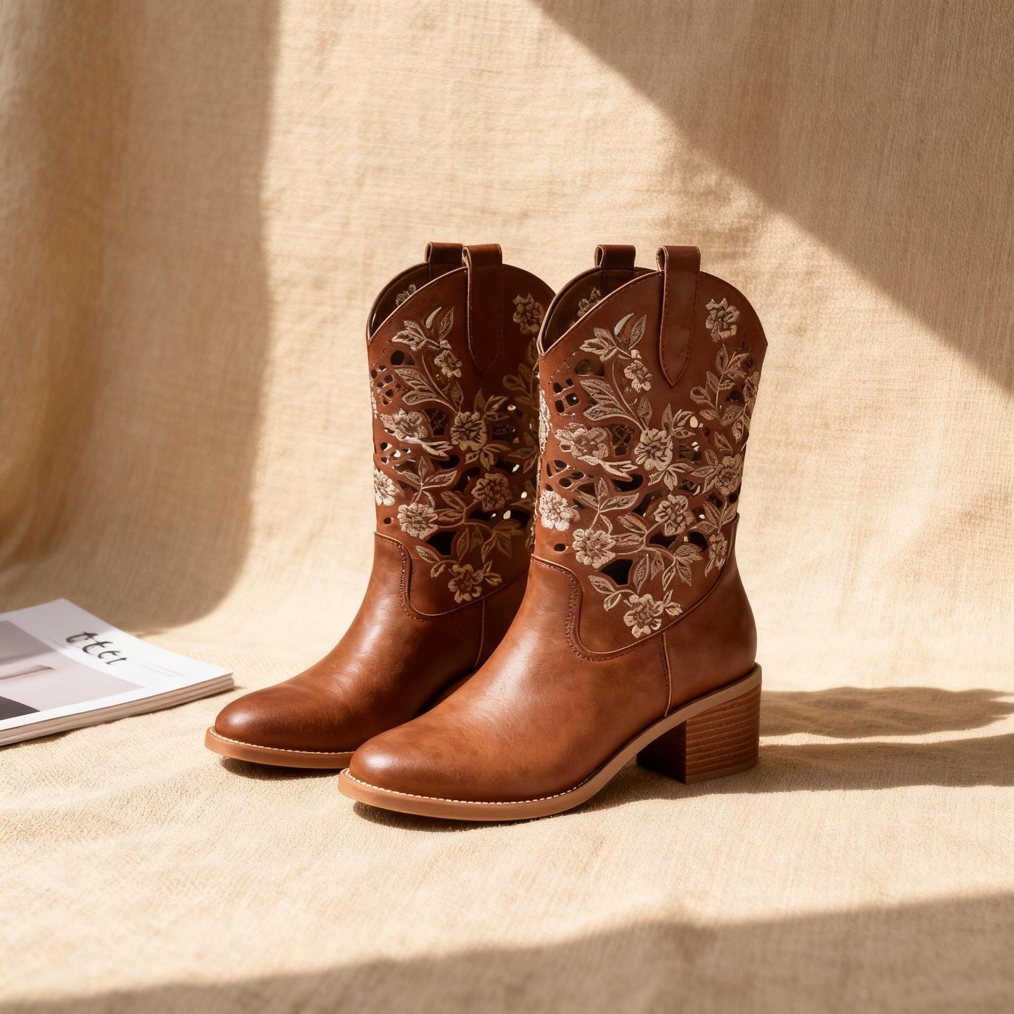 Bottes de cow-boy cow-girl roses, illustration : illustration de stock 2690600791