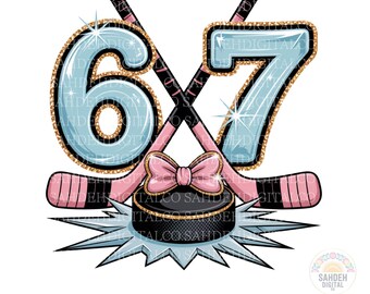 Hockey Girl 6 7 PNG, Hockey Pink 67 PNG, Hockey 6-7 PNG, Hockey Meme png, Ice Hockey png, Hockey Season png, Hockey png, Hockey Player png