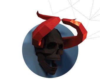 Papercraft Lucifer PDF Template Low Poly Devil Paper Sculpture DIY ...