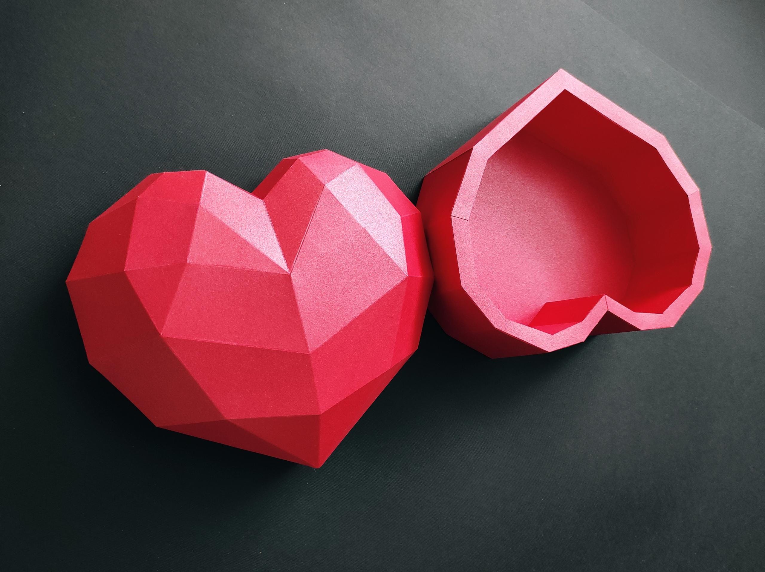 Papercraft 3D HEART BOX Present or Storage Boxes for Valentines Day ...