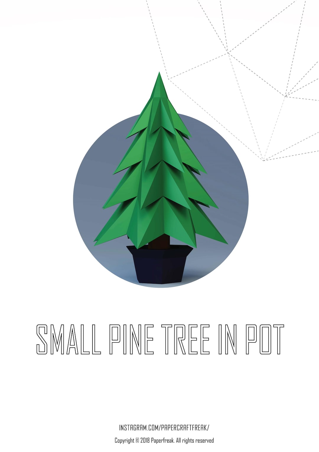 Papercraft 3D CHRISTMAS TREE in Pot NEW Year Party Decor Pepakura Low ...