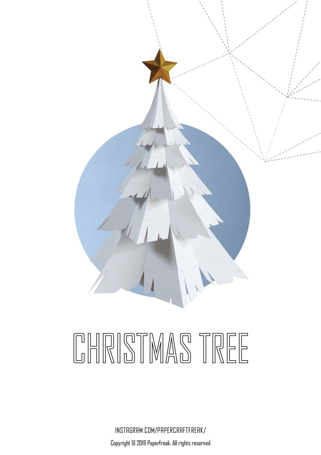 Papercraft 3D CHRISTMAS PINE TREE New Year Party Decor Pepakura Low ...