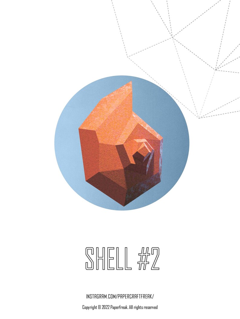 Papercraft 3d SET OF SHELLS Pepakura Sea Creatures Paperfreak Low Poly ...