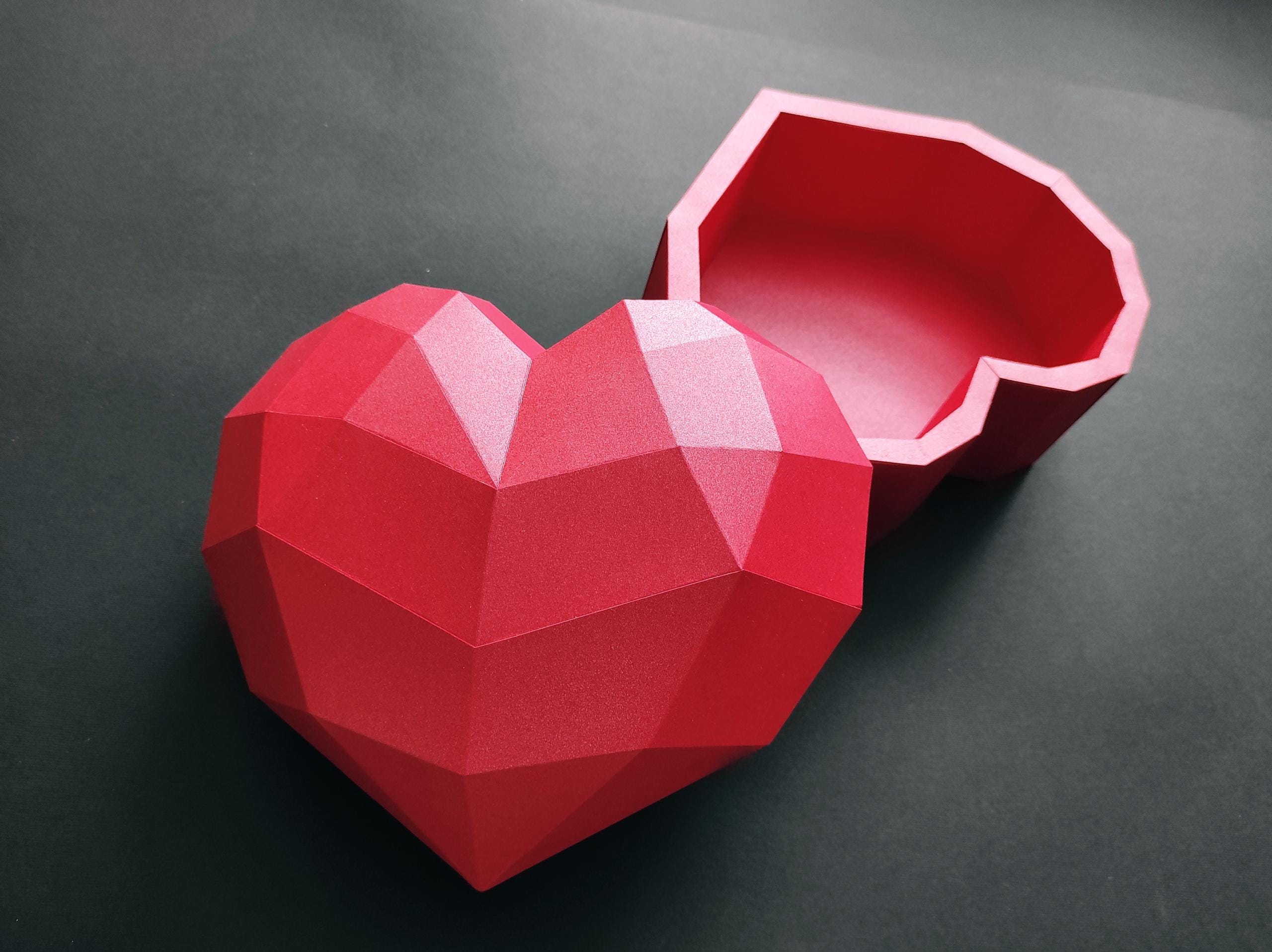 Papercraft 3D HEART BOX Present or Storage Boxes for Valentines Day ...