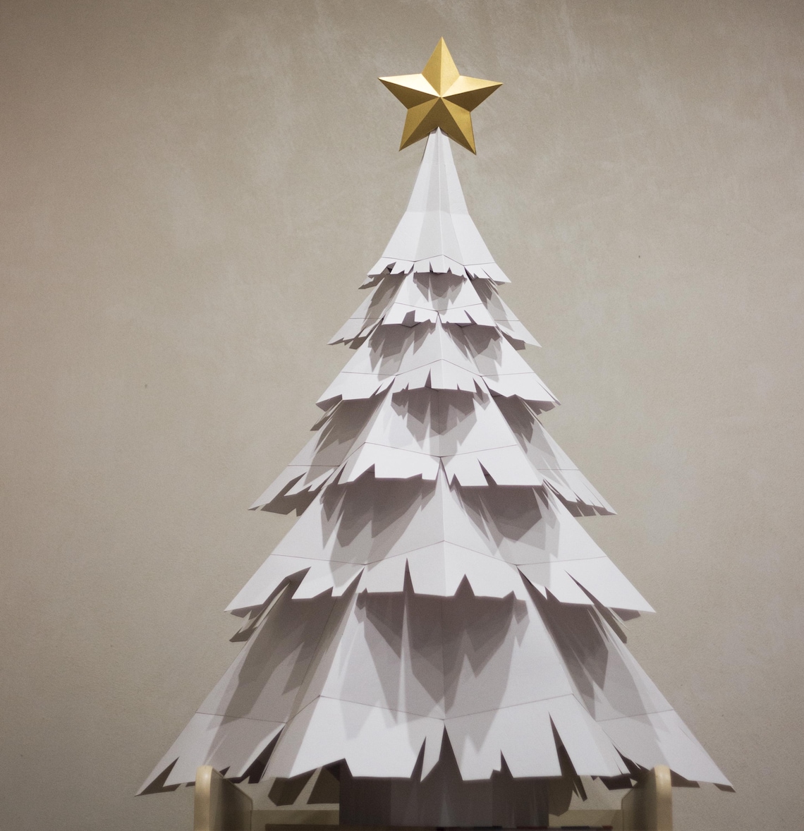 Papercraft 3D CHRISTMAS PINE TREE New Year Party Decor Pepakura Low ...