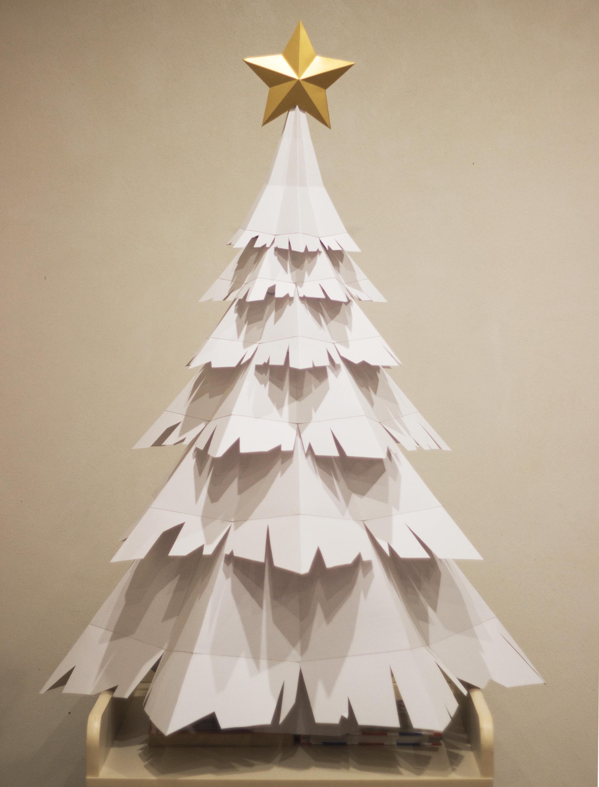 Papercraft 3D CHRISTMAS PINE TREE New Year Party Decor Pepakura Low ...