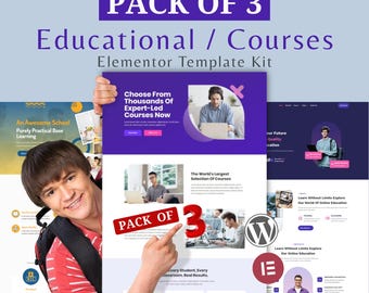3x Education Website Elementor Templates | Online Course WordPress Kit