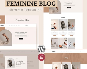 Feminine Blog Elementor Template Kit | Lifestyle & WordPress Blog Templates