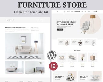 Kit Elementor para tienda de muebles / Sitio web WooCommerce para tienda de decoración del hogar