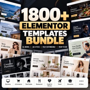 1800+ WordPress Elementor Templates Bundle | Elementor Template Kit Mega Pack