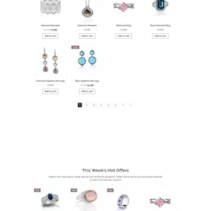 Puede incluir: Sitio web que muestra joyas, incluyendo pendientes, anillos, pulseras y collares. Los art&iacute;culos destacados incluyen pendientes de diamantes y zafiros, anillos de compromiso y anillos de piedras preciosas. El sitio tiene un dise&ntilde;o limpio y moderno.